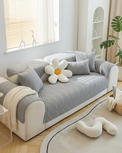 Housse de clic clac gris matelassé scandinave – Protection canapé convertible – Photo Variation 1