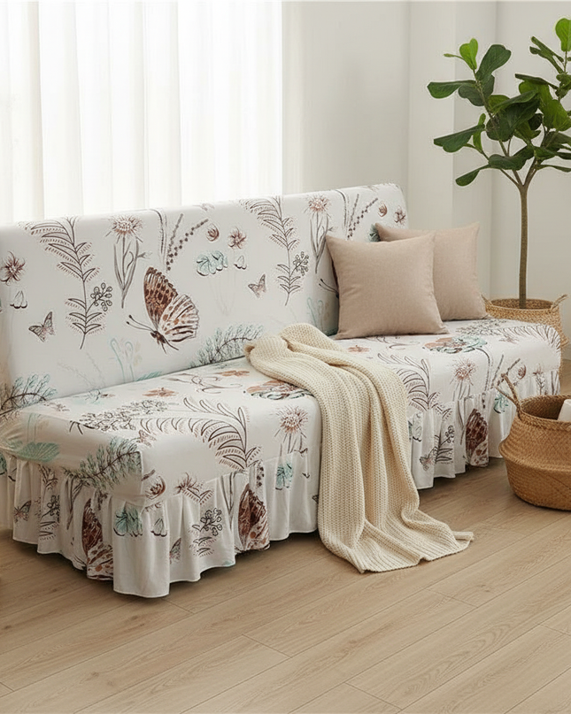 Housse de clic clac papillons floraux volants – Protection canapé convertible – Photo Variation 1