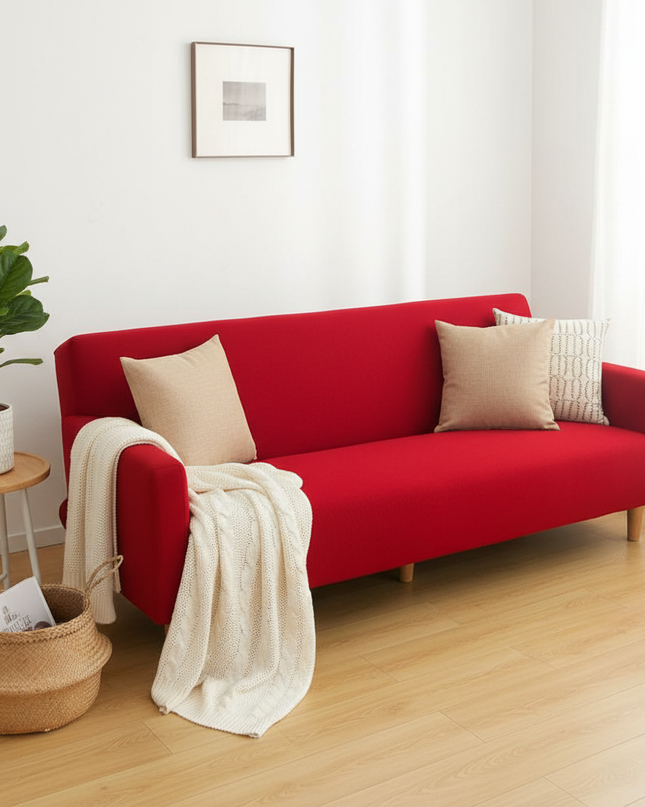 housse clic clac terracotta – Protection canapé convertible – Photo Variation 1