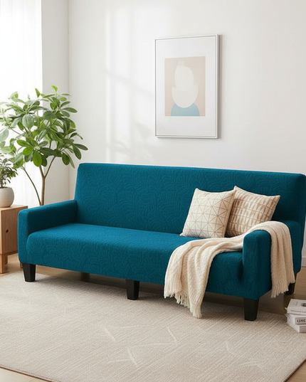 Housse de clic clac bleu canard motifs – Protection canapé convertible – Photo Variation 1