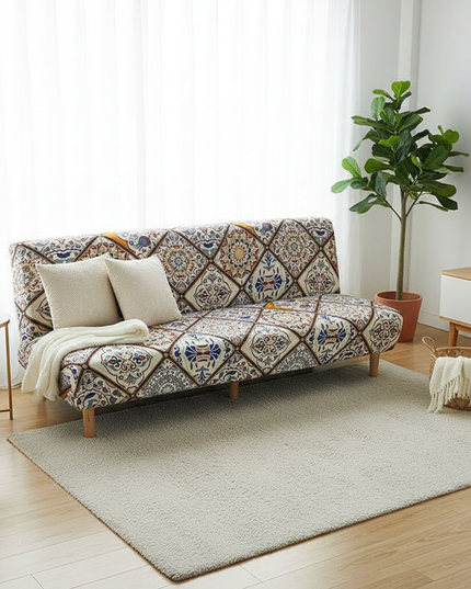 Housse de clic clac Mosaïque Multicolore Bohème – Protection canapé convertible – Photo Variation 1