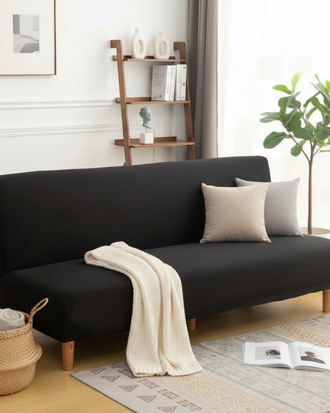 housse clic clac noire – Protection canapé convertible – Photo Variation 1