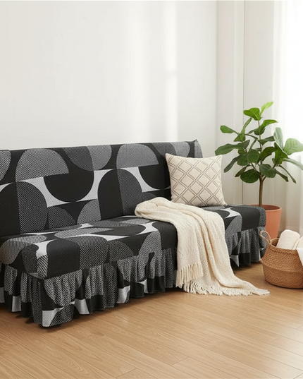 Housse de clic clac géométrique jupe lavable – Protection canapé convertible – Photo Variation 1