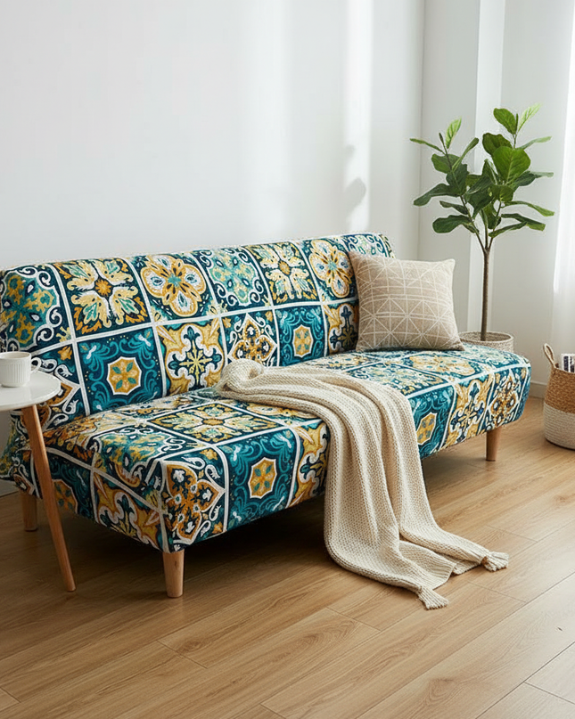 housse clic clac vintage – Protection canapé convertible – Photo Variation 1