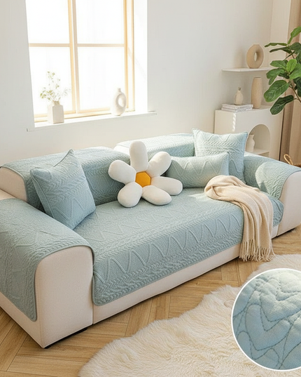 Housse de clic clac vert menthe matelassée – Protection canapé convertible – Photo Variation 1