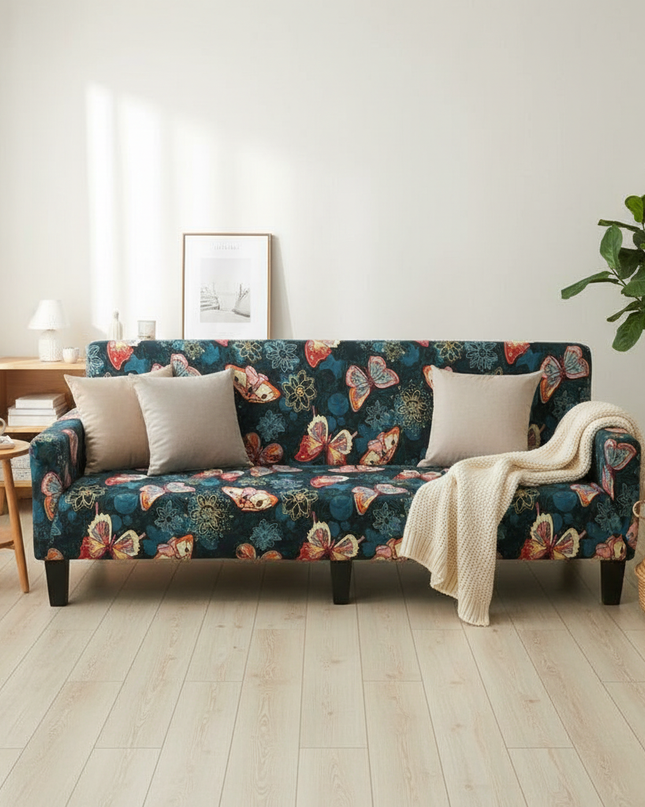 Housse de clic clac papillons colorés – Protection canapé convertible – Photo Variation 1