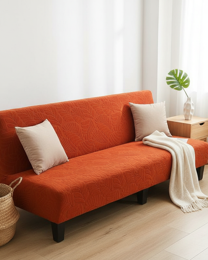 Housse de clic clac rouille feuillage – Protection canapé convertible – Photo Variation 1