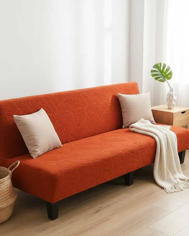 Housse de clic clac rouille feuillage – Protection canapé convertible – Photo Variation 1