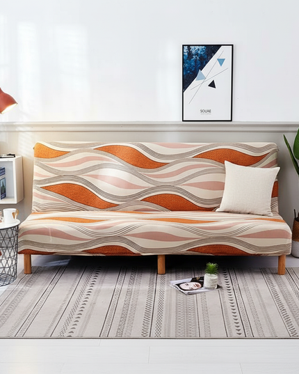 Housse de clic clac élastique motif vagues – Protection canapé convertible – Photo Variation 1