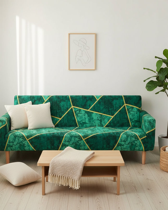 housse clic clac bicolore – Protection canapé convertible – Photo Variation 1