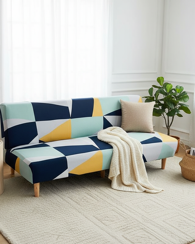 Housse de clic clac Géométrique Multicolore – Protection canapé convertible – Photo Variation 1