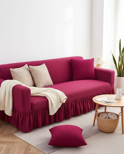 housse clic clac fushia – Protection canapé convertible – Photo Variation 1