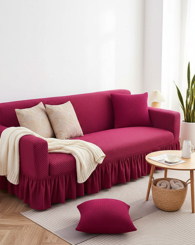 housse clic clac fushia – Protection canapé convertible – Photo Variation 1