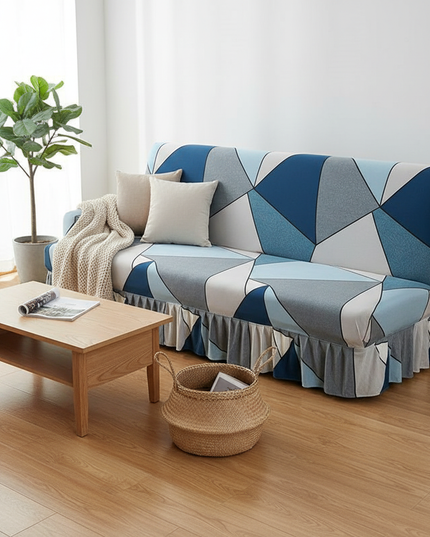 housse clic clac bleu gris – Protection canapé convertible – Photo Variation 1