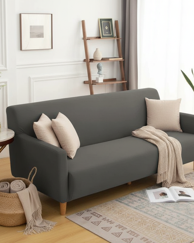 Housse de clic clac anthracite extensible protectrice – Protection canapé convertible – Photo Variation 1