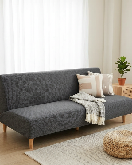 Housse de clic clac Jacquard Gris – Protection canapé convertible – Photo Variation 1