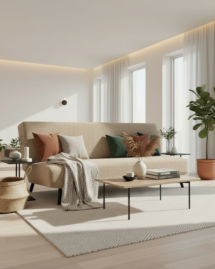 Housse de clic clac gris texturé imperméable – Protection canapé convertible – Photo Variation 1