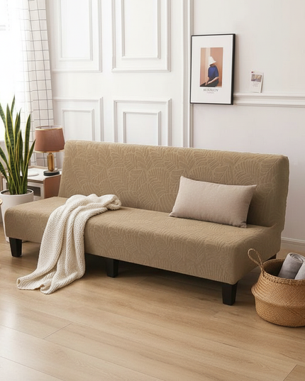 Housse de clic clac jacquard sable – Protection canapé convertible – Photo Variation 1