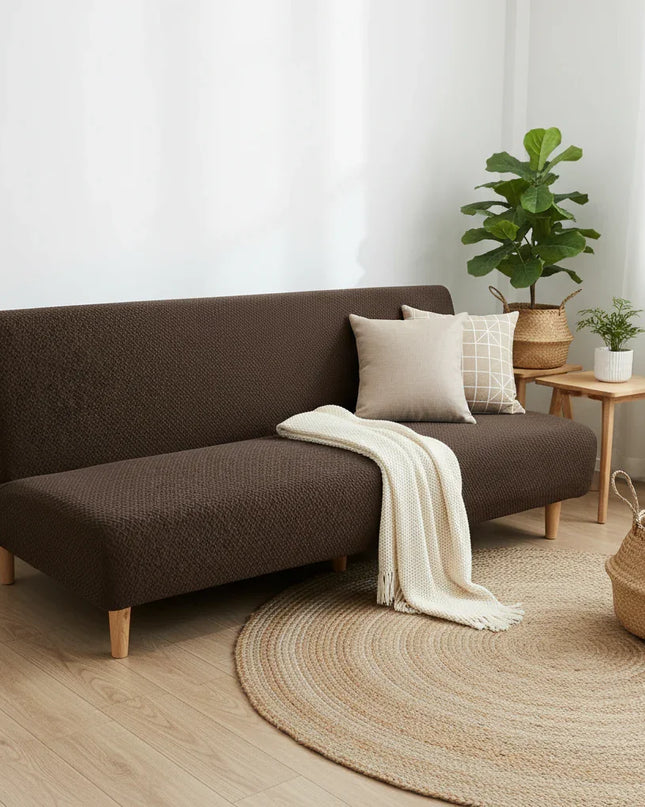 housse clic clac marron – Protection canapé convertible – Photo Variation 1