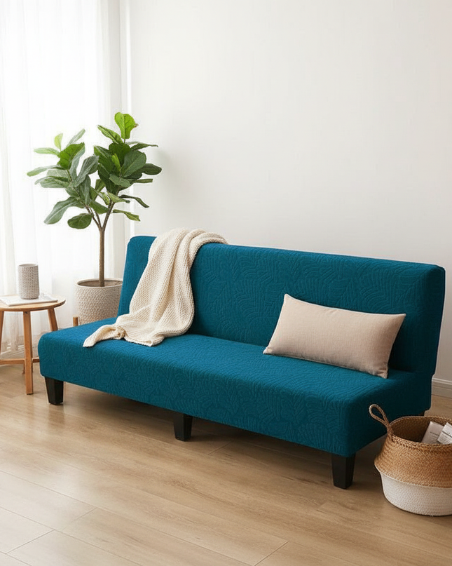 Housse de clic clac bleu canard motifs – Protection canapé convertible – Photo Variation 7