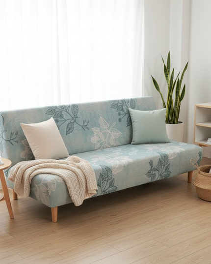 Housse de clic clac aqua feuillage – Protection canapé convertible – Photo Variation 1