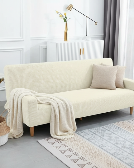 Housse de clic clac crème jacquard – Protection canapé convertible – Photo Variation 1