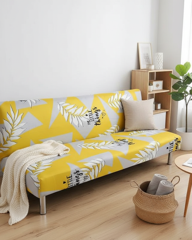housse clic clac jaune – Protection canapé convertible – Photo Variation 1