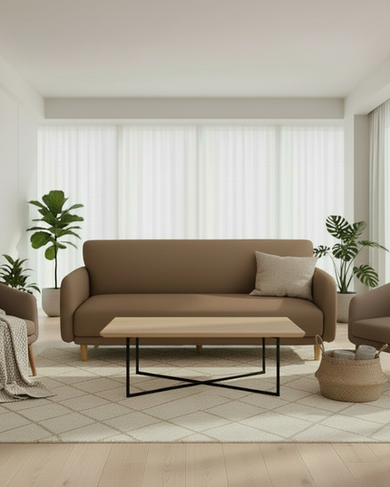 Housse de clic clac marron stretch déhoussable – Protection canapé convertible – Photo Variation 1