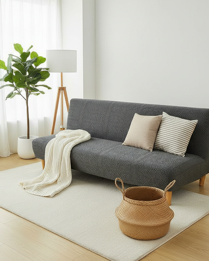 Housse de clic clac gris anthracite jacquard – Protection canapé convertible – Photo Variation 1