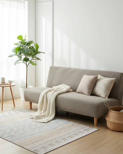 housse clic clac beige – Protection canapé convertible – Photo Variation 1