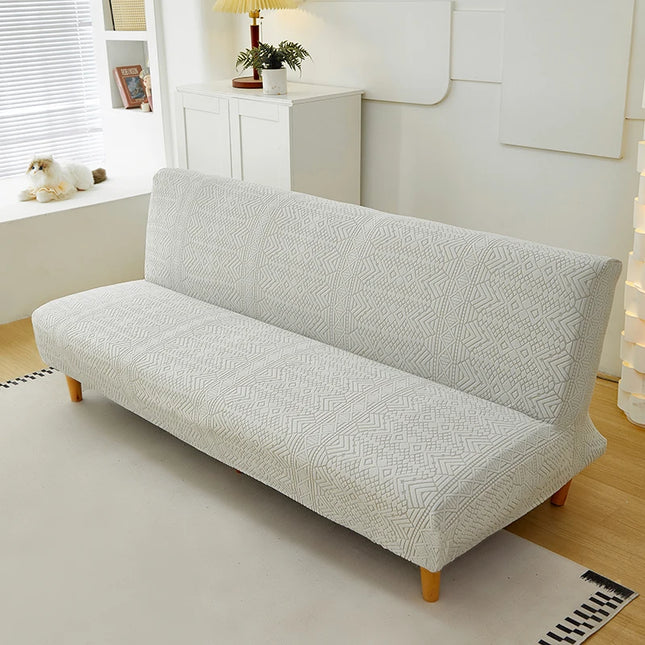 Housse de clic clac jacquard gris clair – Protection canapé convertible – Photo Variation 7