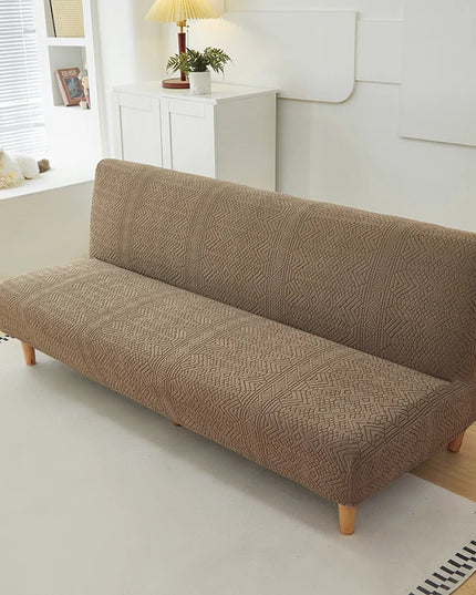 housse clic clac taupe clair – Protection canapé convertible – Photo Variation 7