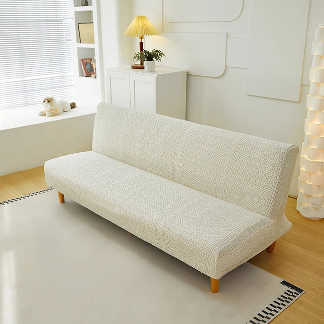 Housse de clic clac Stretch Jacquard Écru – Protection canapé convertible – Photo Variation 7