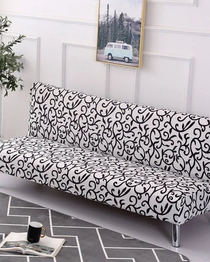 Housse de clic clac élastique motifs arabesques – Protection canapé convertible – Photo Variation 7