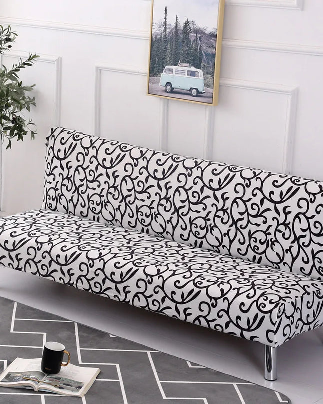 Housse de clic clac élastique motifs arabesques – Protection canapé convertible – Photo Variation 7