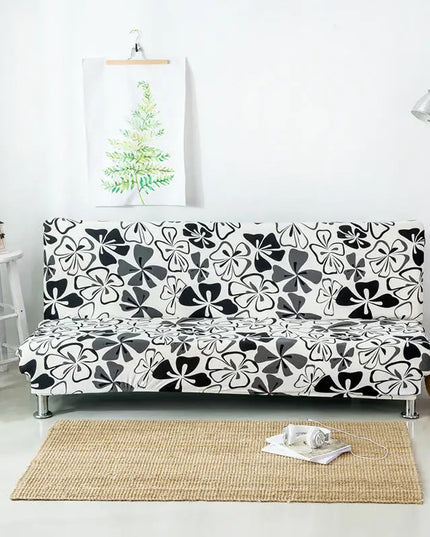 Housse de clic clac fleurs noir blanc – Protection canapé convertible – Photo Variation 7