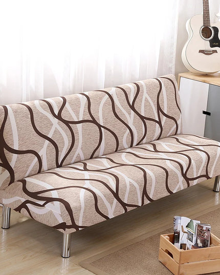 Housse de clic clac géométrique beige – Protection canapé convertible – Photo Variation 7