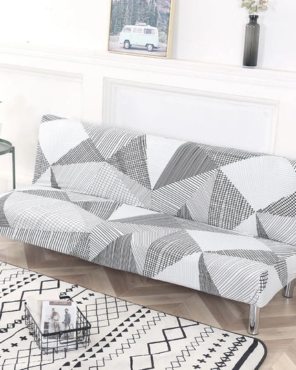 Housse de clic clac géométrique noir blanc – Protection canapé convertible – Photo Variation 7