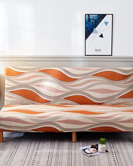 Housse de clic clac élastique motif vagues – Protection canapé convertible – Photo Variation 7