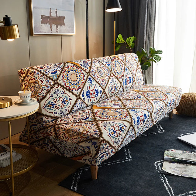 Housse de clic clac azulejos bohème – Protection canapé convertible – Photo Variation 7