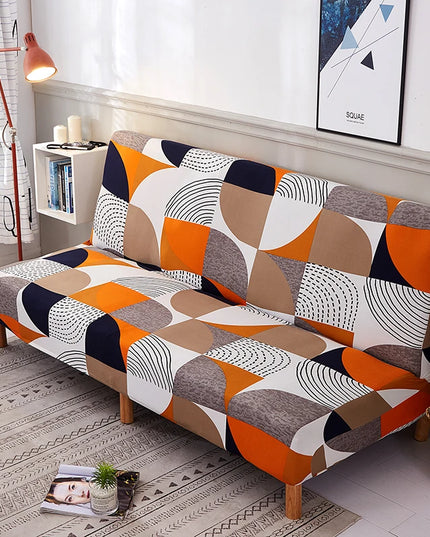 Housse de clic clac géométrique multicolore design – Protection canapé convertible – Photo Variation 7