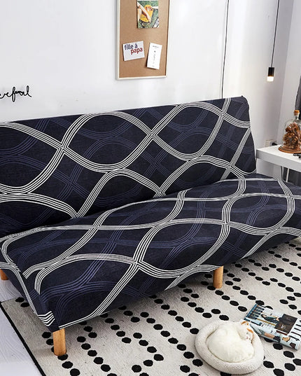 Housse de clic clac noire géométrique – Protection canapé convertible – Photo Variation 7