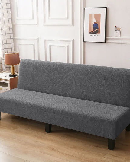 Housse de clic clac anthracite motifs feuilles – Protection canapé convertible – Photo Variation 7