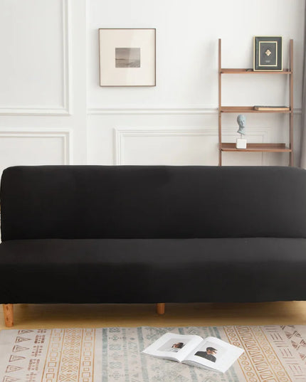 Housse de clic clac noire sans accoudoirs – Protection canapé convertible – Photo Variation 7
