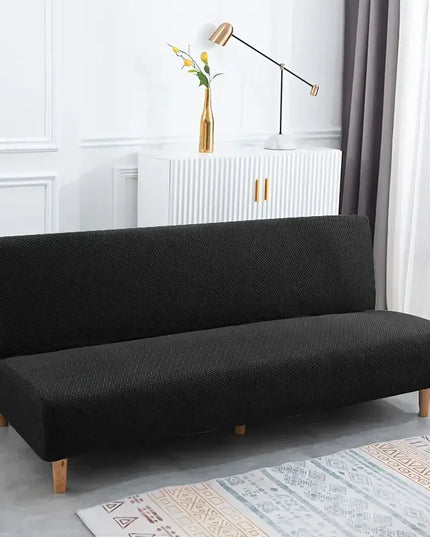 Housse de clic clac jacquard extensible noir – Protection canapé convertible – Photo Variation 7