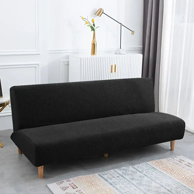 Housse de clic clac jacquard extensible noir – Protection canapé convertible – Photo Variation 7