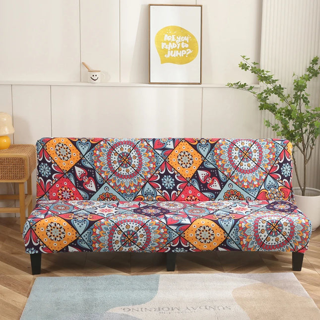 Housse de clic clac motifs mandalas colorés – Protection canapé convertible – Photo Variation 7