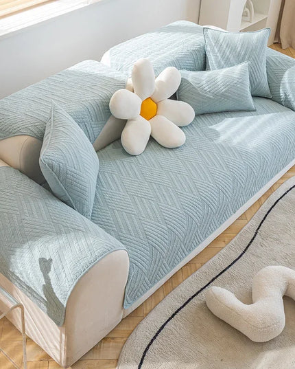 Housse de clic clac matelassée bleu – Protection canapé convertible – Photo Variation 7