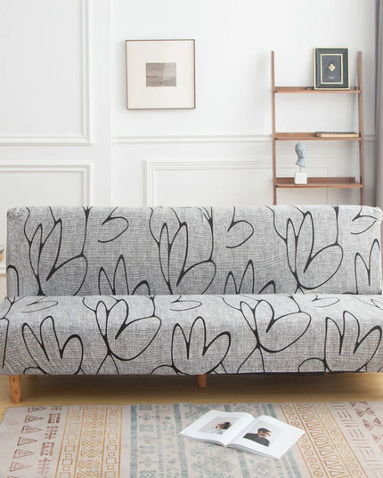 Housse de clic clac motifs gris extensible – Protection canapé convertible – Photo Variation 7