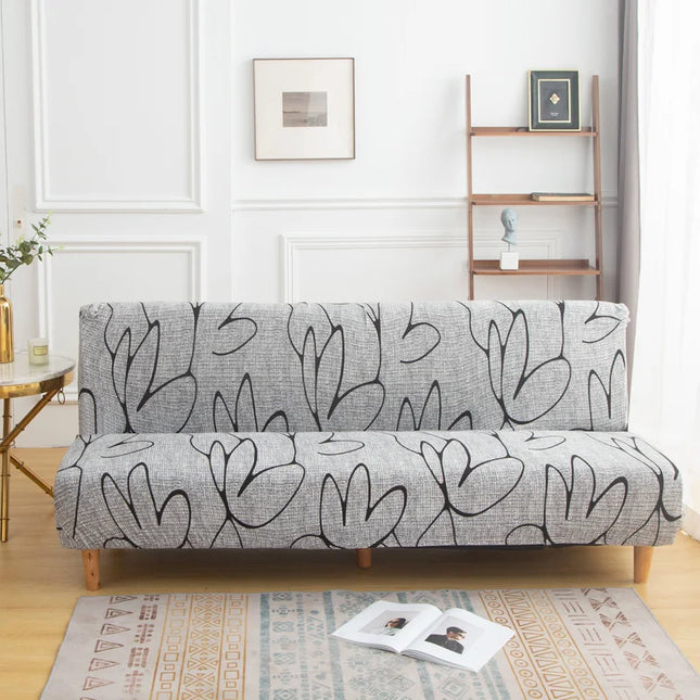 Housse de clic clac motifs gris extensible – Protection canapé convertible – Photo Variation 7
